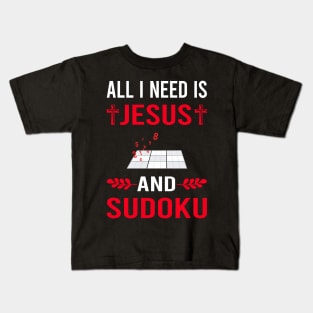 I Need Jesus And Sudoku Kids T-Shirt